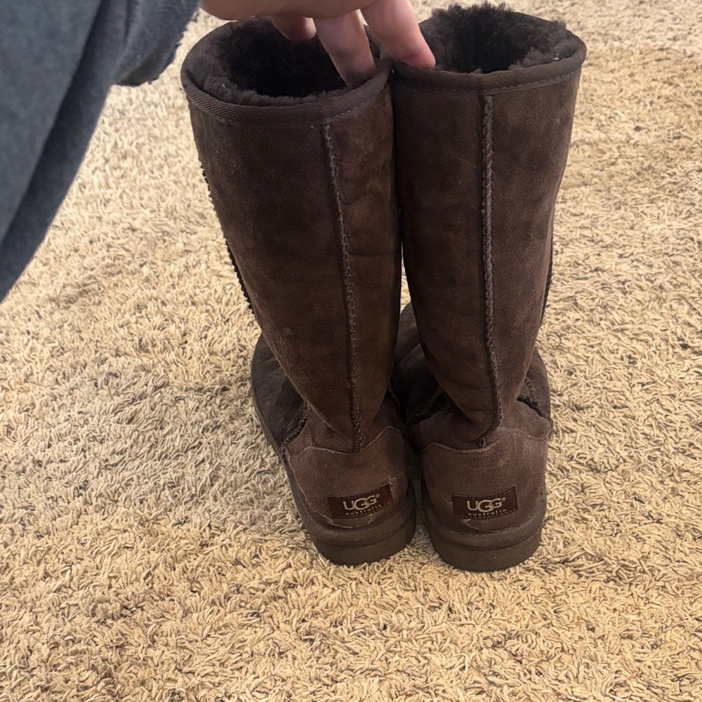 UGG Chocolate Suede Tall Boots